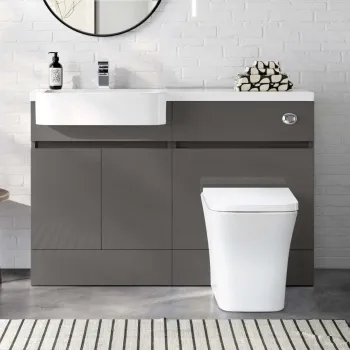 Foster Tungsten Grey Combination Vanity Basin and Houston Toilet 1200mm - Left Handed