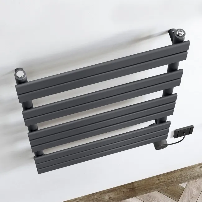 Santorini Electric Anthracite Flat Panel Heated Towel Rail 1000x600mm