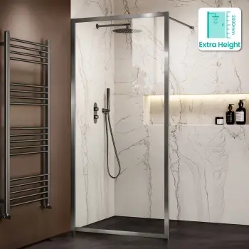 Antwerp Brushed Gunmetal Framed Easy Clean 8mm Wet Room Shower Glass Panel 1000mm