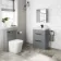 Avon Stone Grey Basin Drawer Vanity 600mm - Black Accents