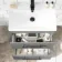 Avon Stone Grey Basin Drawer Vanity 600mm - Black Accents