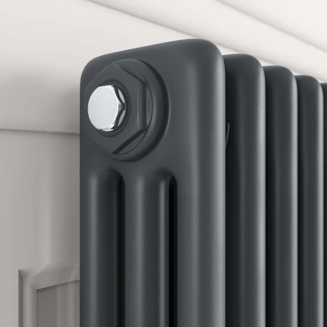 Athens Anthracite Triple Column Vertical Traditional Radiator 1800x470mm
