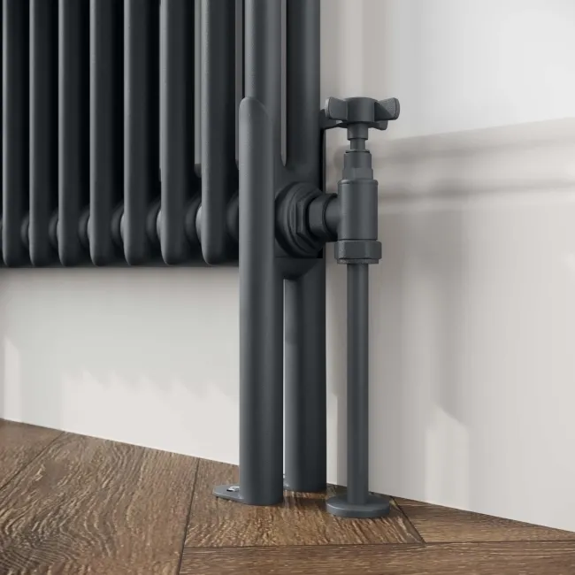 Athens Anthracite Double Column Horizontal Traditional Radiator 600x1415mm