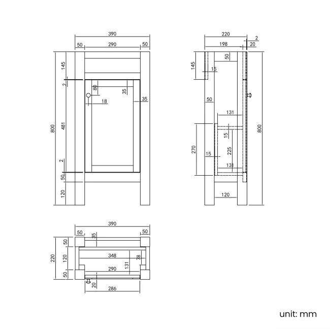 Bermuda Chalk White Cloakroom Basin Vanity 400mm