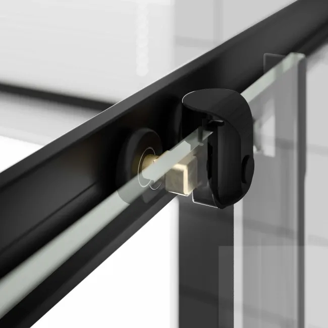 London Matt Black 6mm Sliding Shower Enclosure 1100x800mm