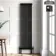 Athens Matt Black Double Column Vertical Traditional Radiator 1800x470mm