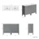 Bermuda Dove Grey Double Basin Vanity 1200mm