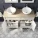 Lucia Chalk White Double Vanity With Oak Effect Top & Round Counter Top Basin 1200mm