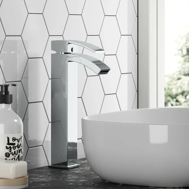 Welland Chrome High Rise Basin Mixer Tap