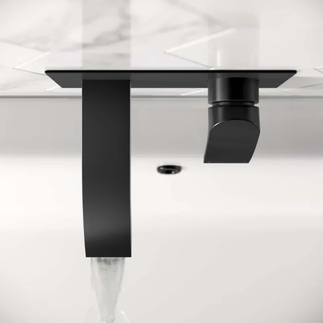 Severn Matt Black Wall Mounted Basin Mixer Tap