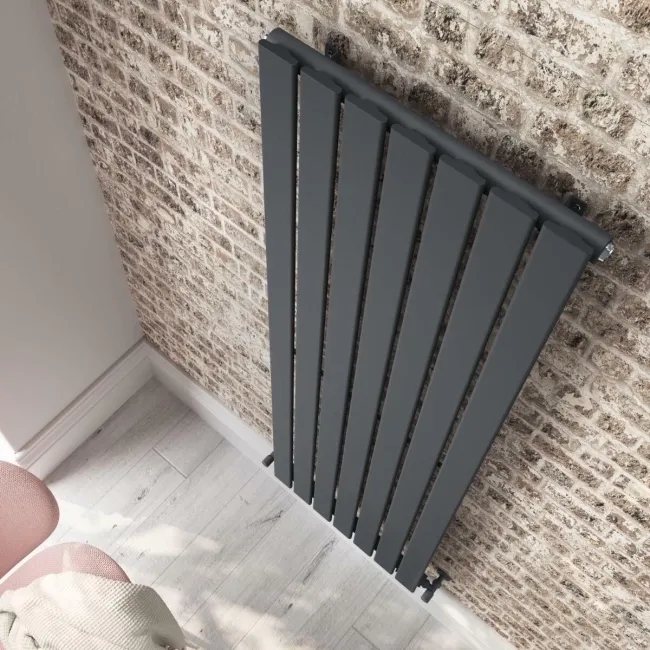 Faro Anthracite Single Flat Panel Vertical Radiator 1600x490mm
