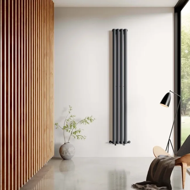 Marbella Anthracite Double Oval Panel Radiator 1800x240mm