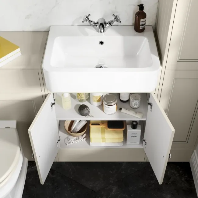 Monaco Chalk White Basin Vanity 600mm