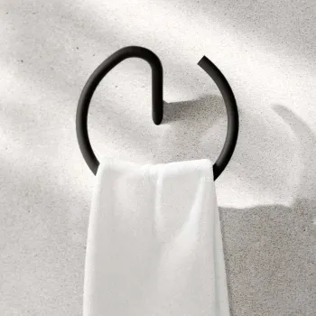 Freya Matt Black Towel Ring