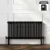 Athens Matt Black Double Column Horizontal Traditional Radiator 600x1190mm