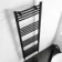 Barcelona Matt Black Straight Heated Towel Rail 1600x500mm