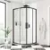 Hamburg Matt Black Easy Clean 8mm Offset Quadrant Shower Enclosure 1000x800mm - Easy Fix Feature