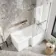 L Shaped 1600 Shower Bath & 4mm Fixed Screen with Rail - Right Handed