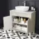 Bermuda Chalk White Vanity with Marble Top & Curved Counter Top Basin 800mm