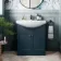 Capri Navy Blue Vanity with Semi Recessed Basin 750mm - Chrome Handles