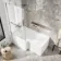 L Shaped 1600 Shower Bath with Front Panel & 4mm Fixed Screen with Rail - Left Handed