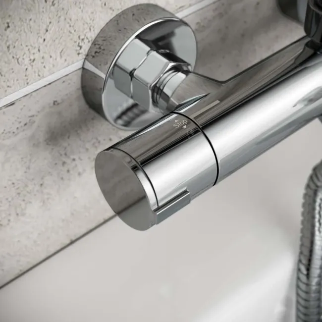 Ballina Round Chrome Thermostatic Bath Filler Shower Set