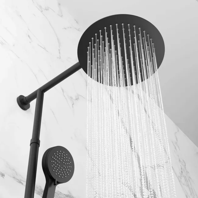 Ballina Premium Cool Touch Matt Black Round Thermostatic Shower with Large 250mm Head