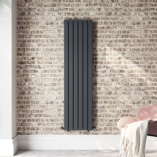 Faro Anthracite Double Flat Panel Vertical Radiator 1600x420mm