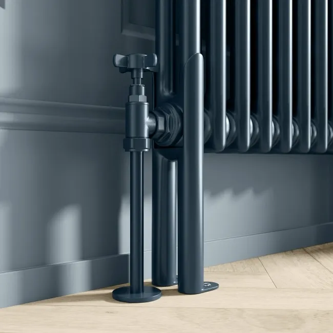 Athens Inky Blue Double Column Vertical Traditional Radiator 1800x290mm