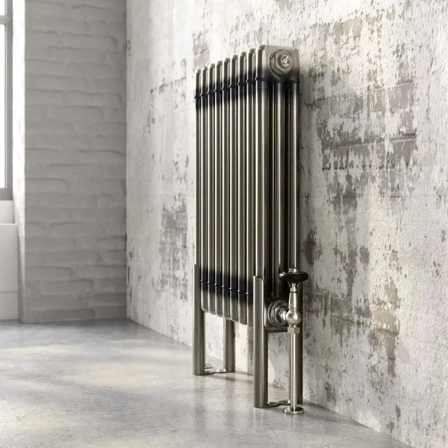 Athens Raw Metal Triple Column Horizontal Traditional Radiator 600x425mm