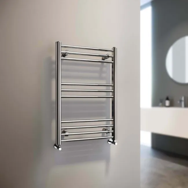 Barcelona Chrome Straight Heated Towel Rail 800x500mm