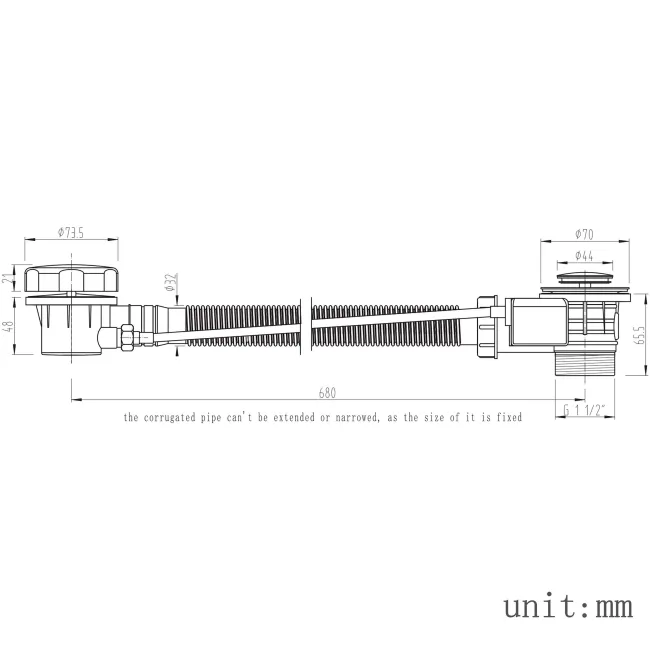 Standard Bath Pop-Up Waste With Overflow