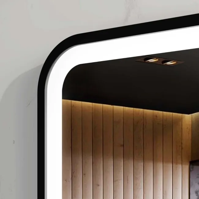 Olivia Black Framed Illuminated LED Mirror 600x1200mm