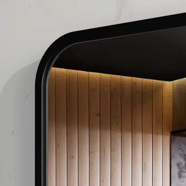 Olivia Black Framed Rectangular Bathroom Mirror 700x500mm