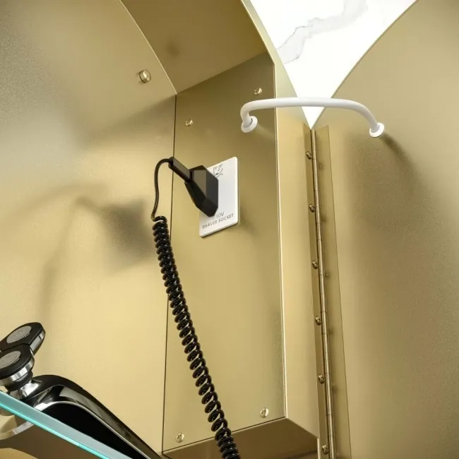 Mollie Matt Brass Round Illuminated LED Mirror Cabinet 600mm