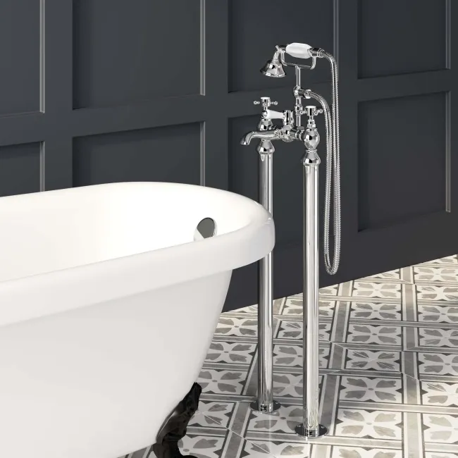 Sherbourne Traditional Chrome Freestanding Bath Shower Mixer Tap