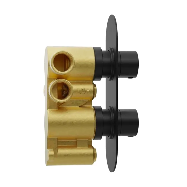 Ballina Premium Matt Black Round Thermostatic Shower Set - 200mm Head & Hand Shower