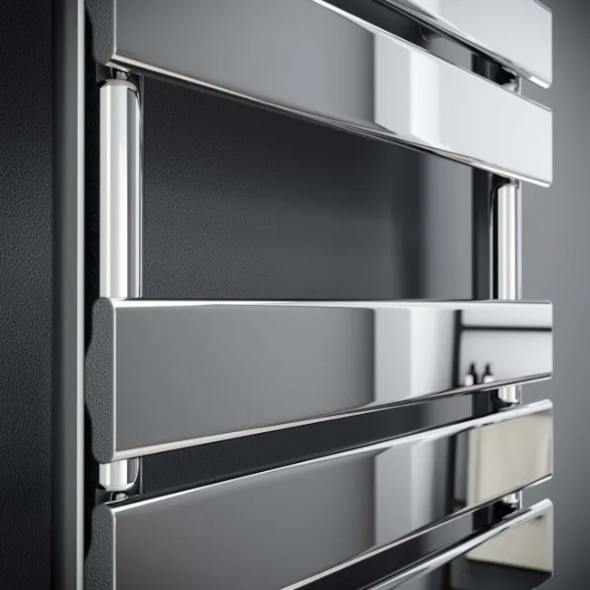 Santorini Electric Chrome Flat Panel Heated Towel Rail 1600x450mm