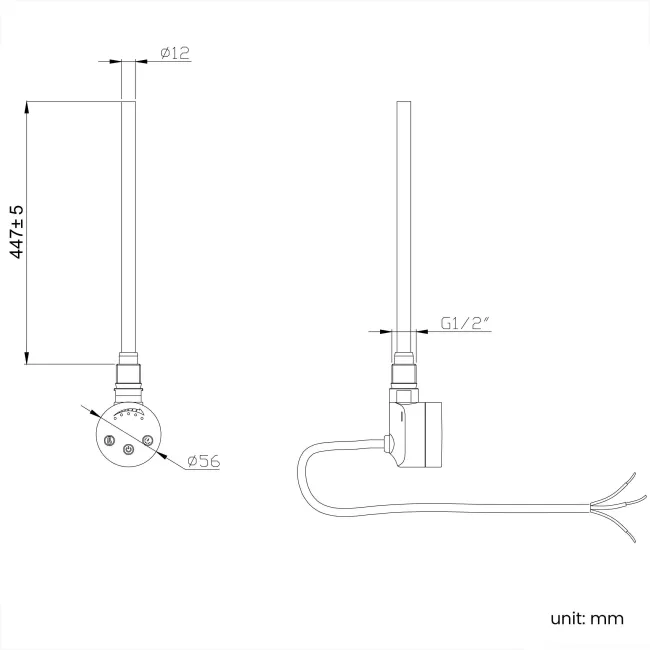 Santorini Electric White Flat Panel Heated Towel Rail 1600x450mm