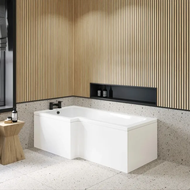 L Shaped 1700 Shower Bath - Left Handed