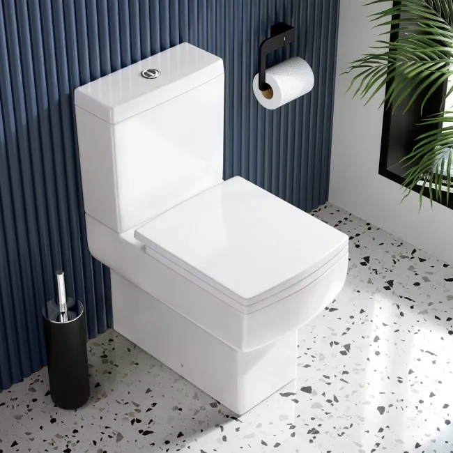 Portland Fully Back to Wall Close Coupled Toilet With Soft Close Slim Seat