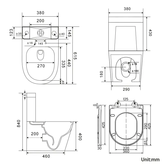 Boston 2-In-1 Combined Wash Basin & Rimless Toilet With Premium Soft Close Seat