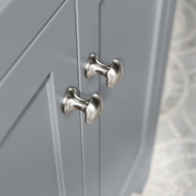 Bermuda Dove Grey Vanity With Curved Counter Top Basin 600mm