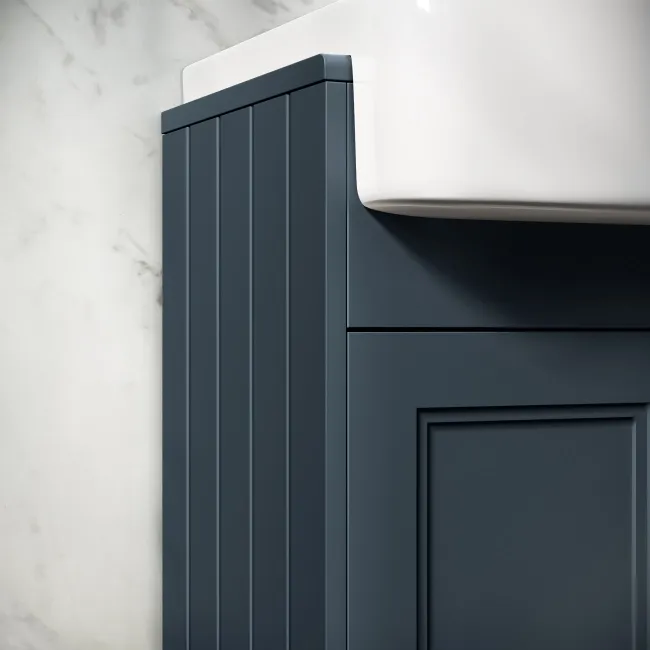 Monaco Inky Blue Combination Vanity Basin and Seattle Toilet 1200mm