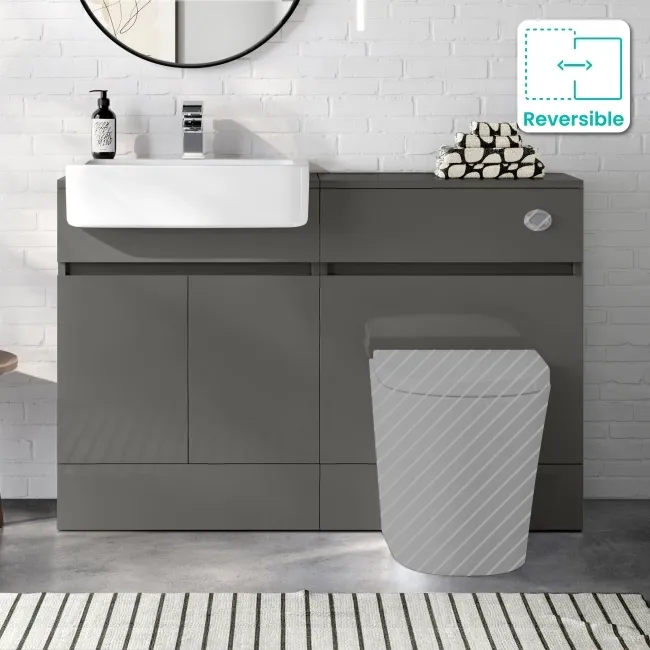 Foster Tungsten Grey Basin Vanity and Back To Wall Toilet Unit 1200mm - Excludes Toilet