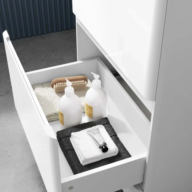Corsica Gloss White Basin Drawer Vanity 600mm