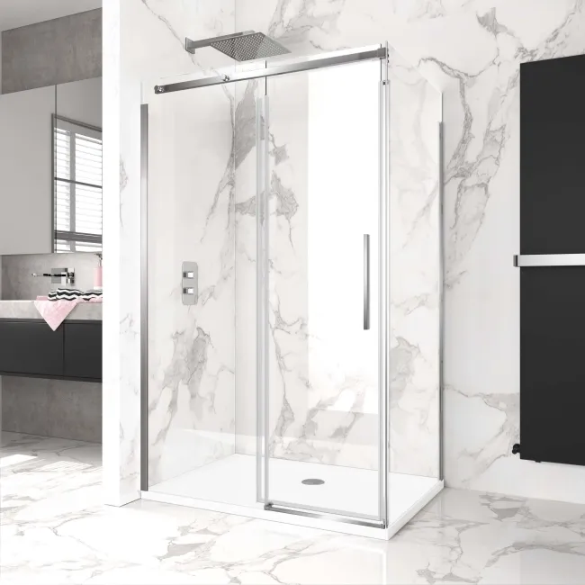 Stockholm Easy Clean 8mm Frameless Sliding Shower Enclosure 1200x800mm