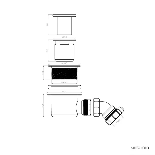 Berlin Rectangular Dark Grey Slate Effect SMC Composite Shower Tray 1200x700mm