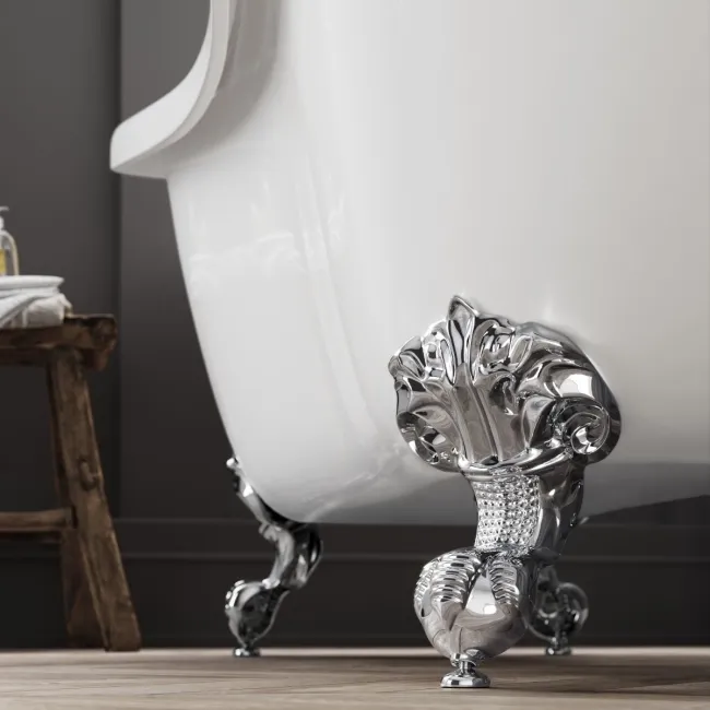 Tonbridge 1600mm Roll Top Bath - Chrome Ball Feet