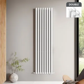 Marbella White Double Oval Panel Radiator 1800x480mm
